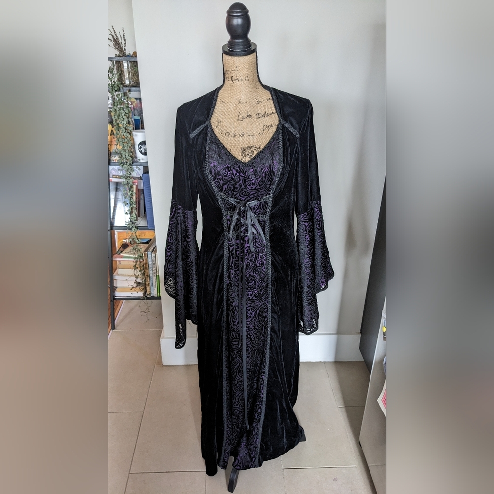 Vintage ‘90s LipService LA Crushed Velvet Renaissance-Style Gothic Gown/Dress